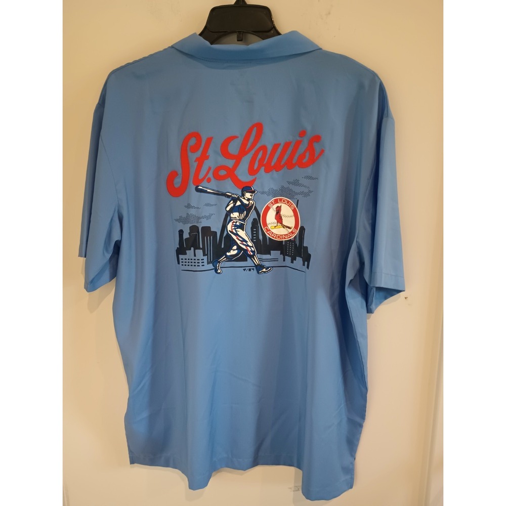 Fanatics St Louis Cardinals Shirt Mens 2XL Blue Short Sleeve Button Up MLB - Picture 5 of 7